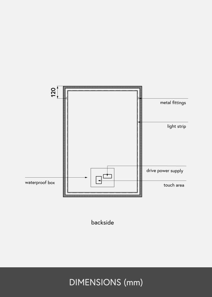 KAILA KAILA Mirror Corners III LED 76x107 cm