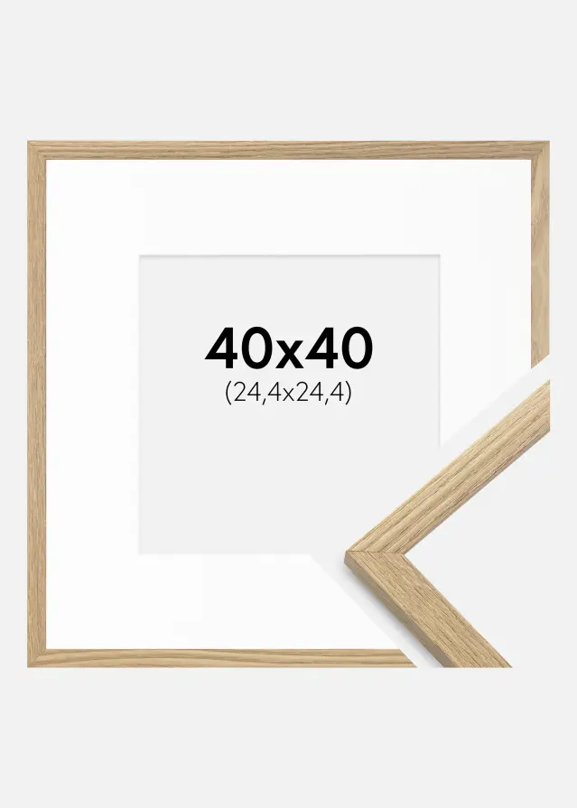 Ram med passepartou Frame Trendy Oak 40x40 cm - Picture Mount White 10x10 inches