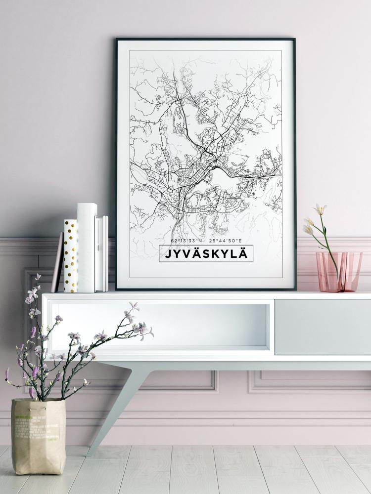 Bildverkstad Map - Jyväskylä - White Poster