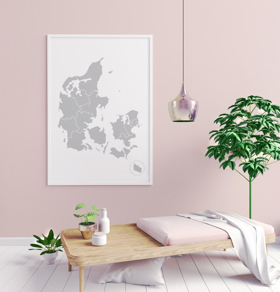 Bildverkstad Map - Danmark - Grey Poster