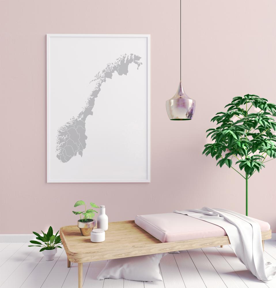 Bildverkstad Map - Norge - Grey Poster