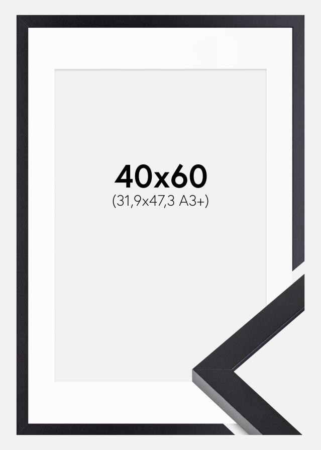 Ram med passepartou Frame Selection Black 40x60 cm - Picture Mount White 32.9x48.3 cm (A3+)