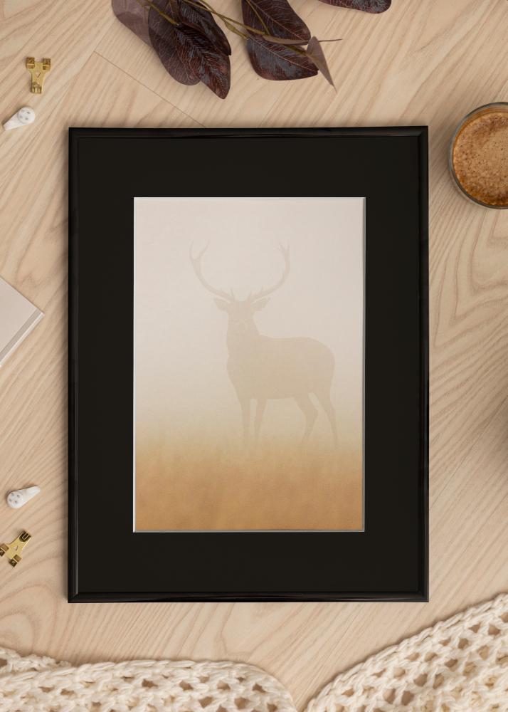 Ram med passepartou Frame New Lifestyle Black 30x40 cm - Picture Mount Black 8x12 inches