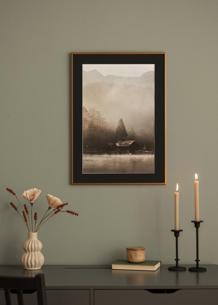 Ram med passepartou Frame New Lifestyle Bronze 50x70 cm - Picture Mount Black 40x60 cm