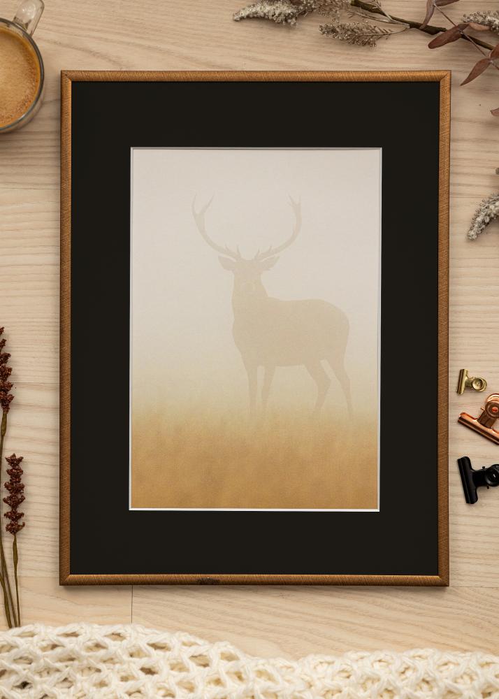 Ram med passepartou Frame New Lifestyle Bronze 50x70 cm - Picture Mount Black 40x60 cm