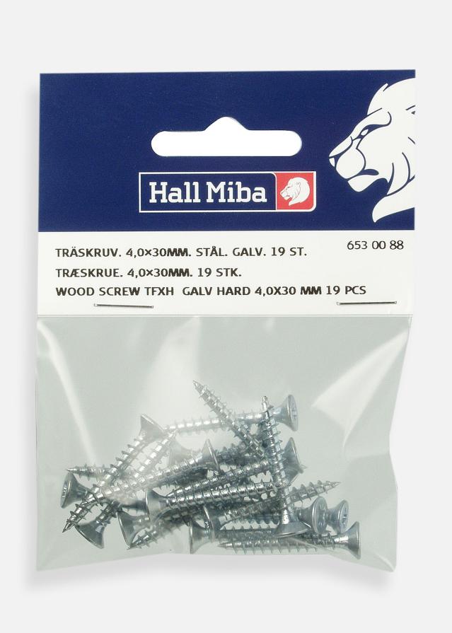 Hallmiba Wood Screw TFXH 4.0x30 mm hard galvanised steel 19-pack