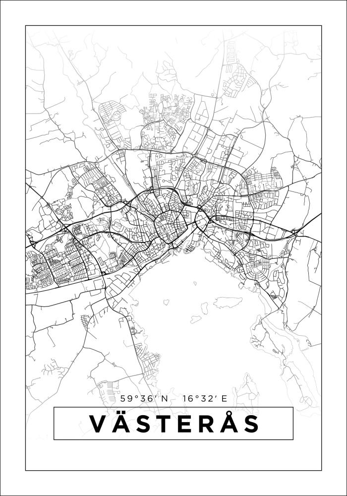 Bildverkstad Map - Västerås - White Poster