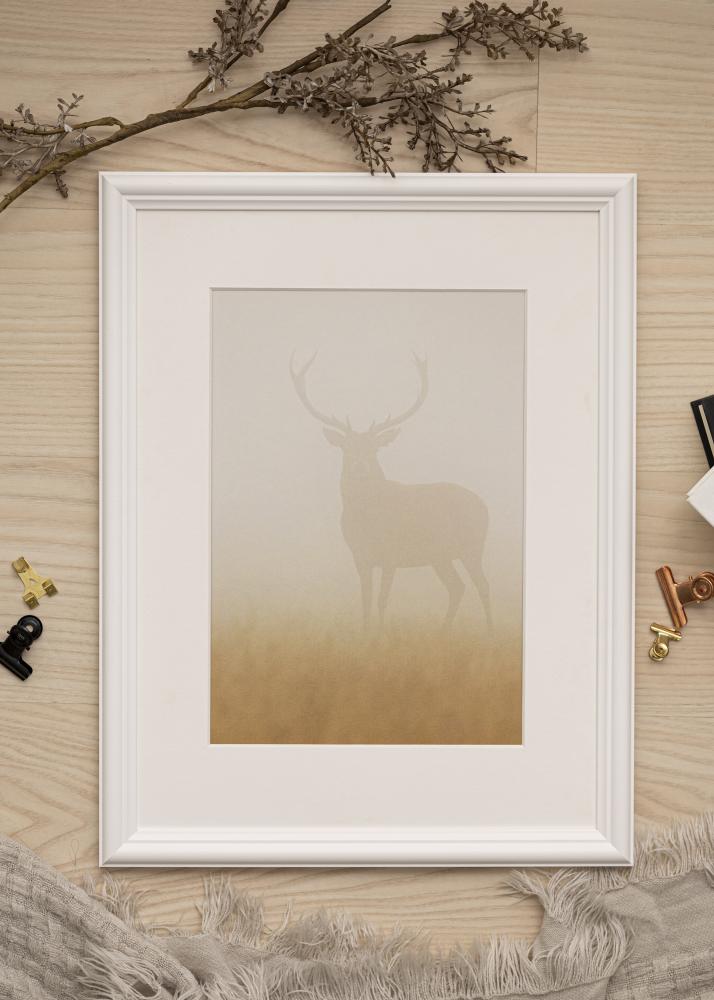 Ram med passepartou Frame Siljan White 70x100 cm - Picture Mount White 59.4x84 cm (A1)