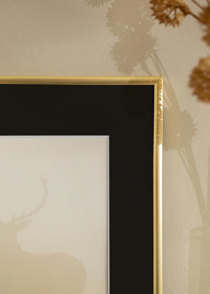 Ram med passepartou Frame New Lifestyle Gold 40x60 cm - Picture Mount Black 32.9x48.3 cm