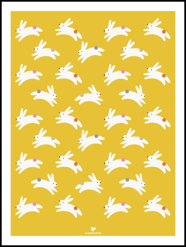 Bildverkstad Rabbit - yellow Poster