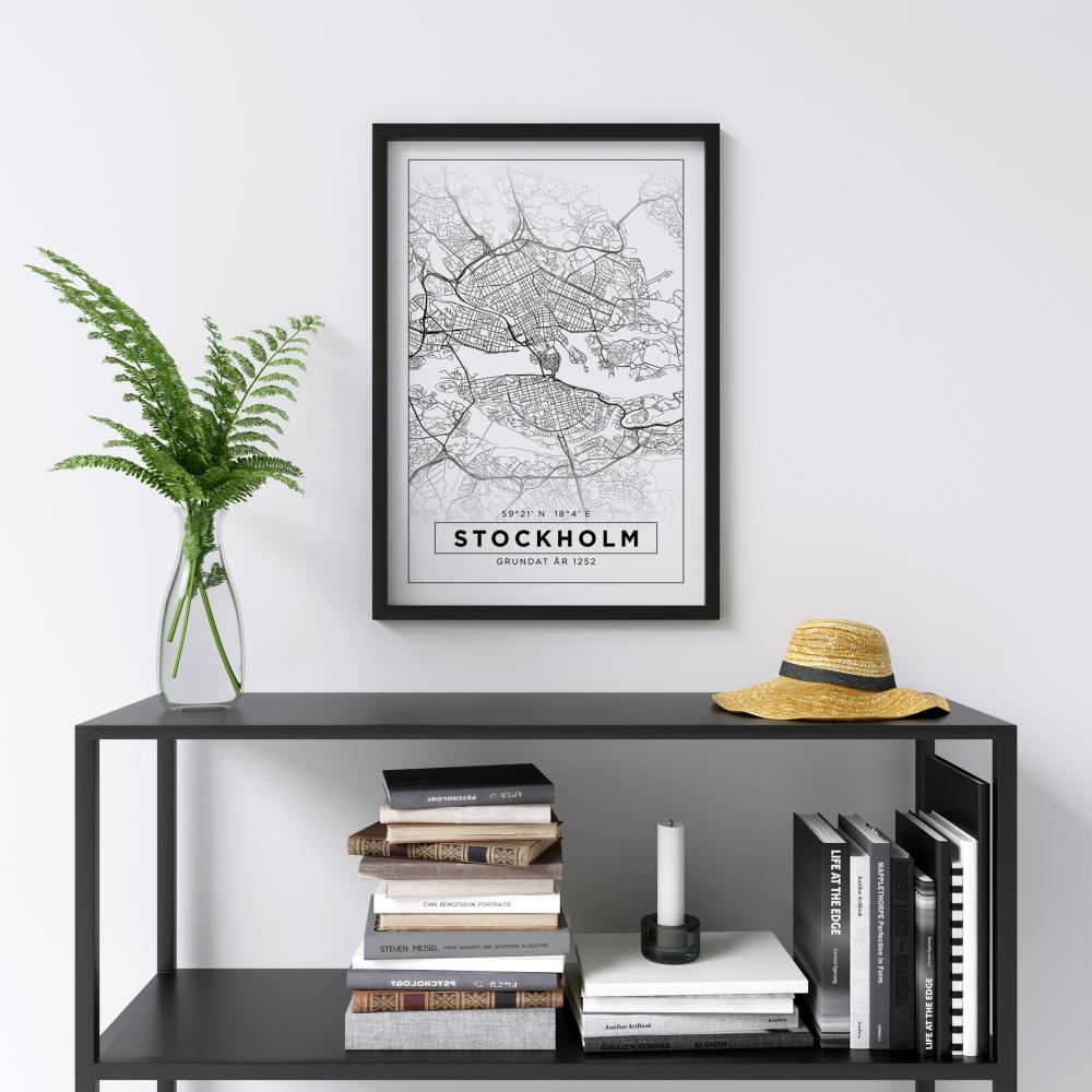 Bildverkstad Map - Stockholm - White Poster