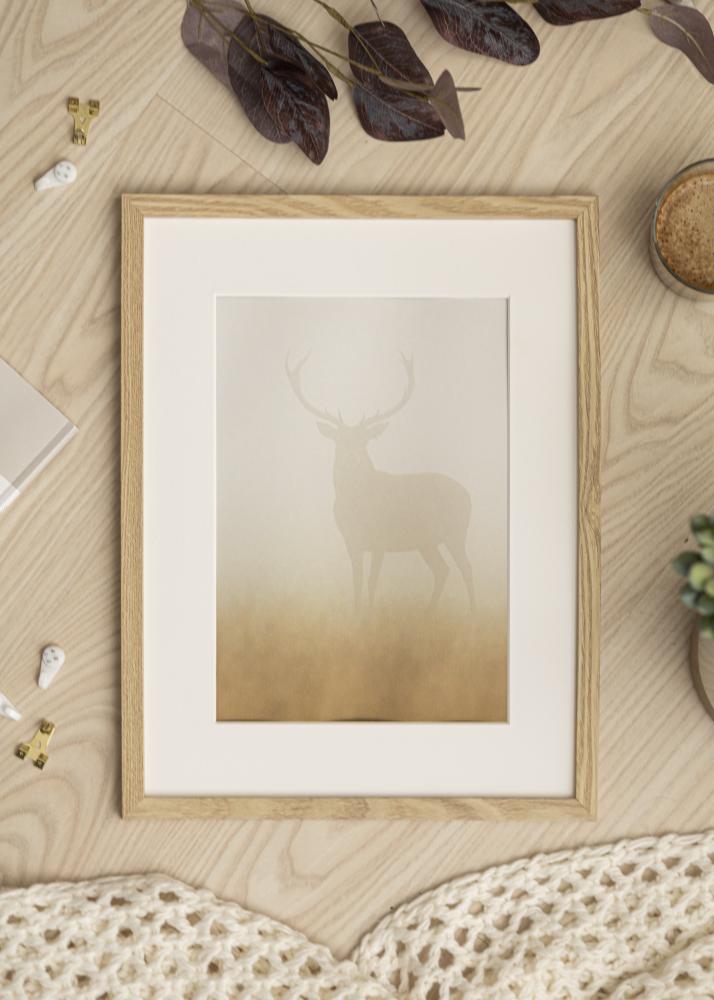 Ram med passepartou Frame Trendy Oak 50x70 cm - Picture Mount White 33x56 cm