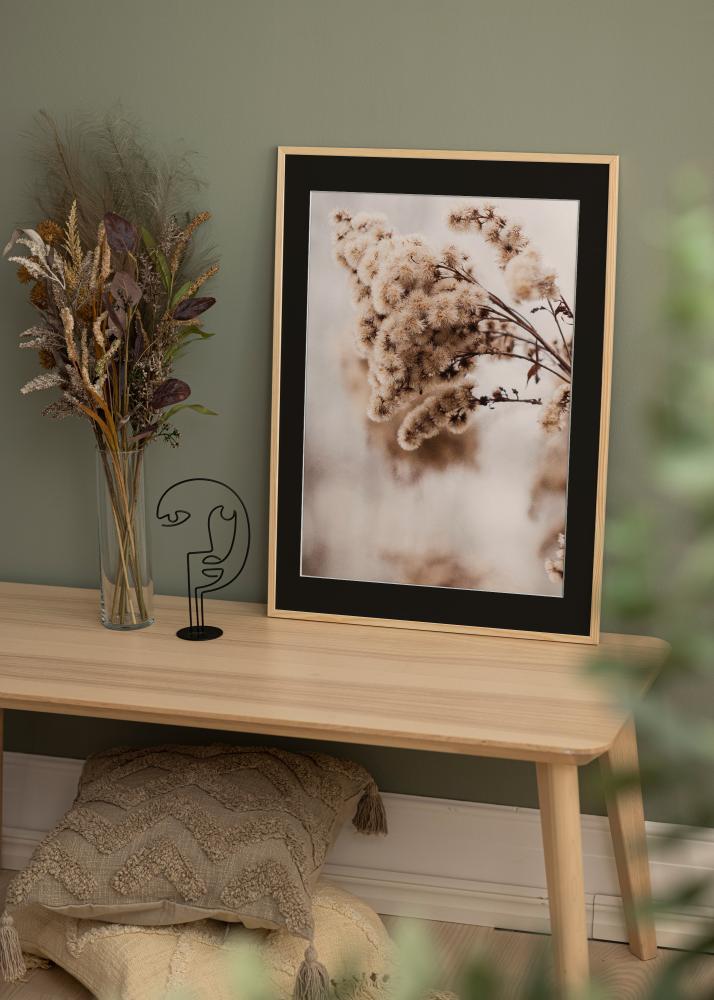 Ram med passepartou Frame Galant Pine 50x60 cm - Picture Mount Black 16x20 inches