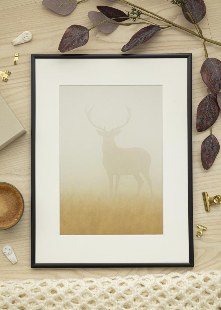 Ram med passepartou Frame New Lifestyle Matt Black 40x50 cm - Picture Mount White 30x40 cm