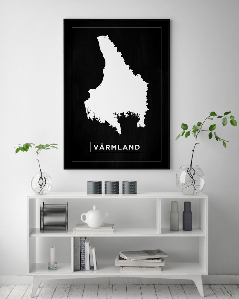 Bildverkstad Map - Värmland - Black Poster