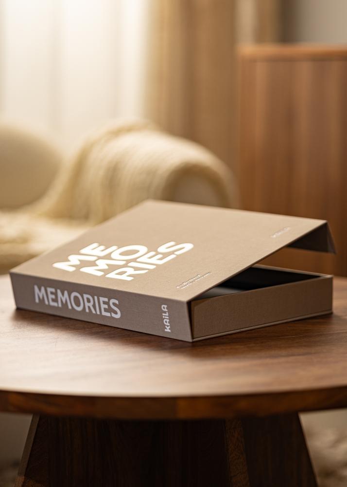 KAILA KAILA MEMORIES Grey/White - Coffee Table Photo Album (60 Black Pages)