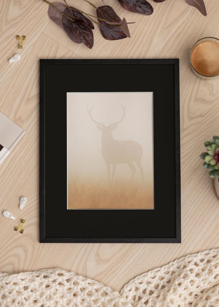 Ram med passepartou Frame Galant Black 50x60 cm - Picture Mount Black 16x20 inches