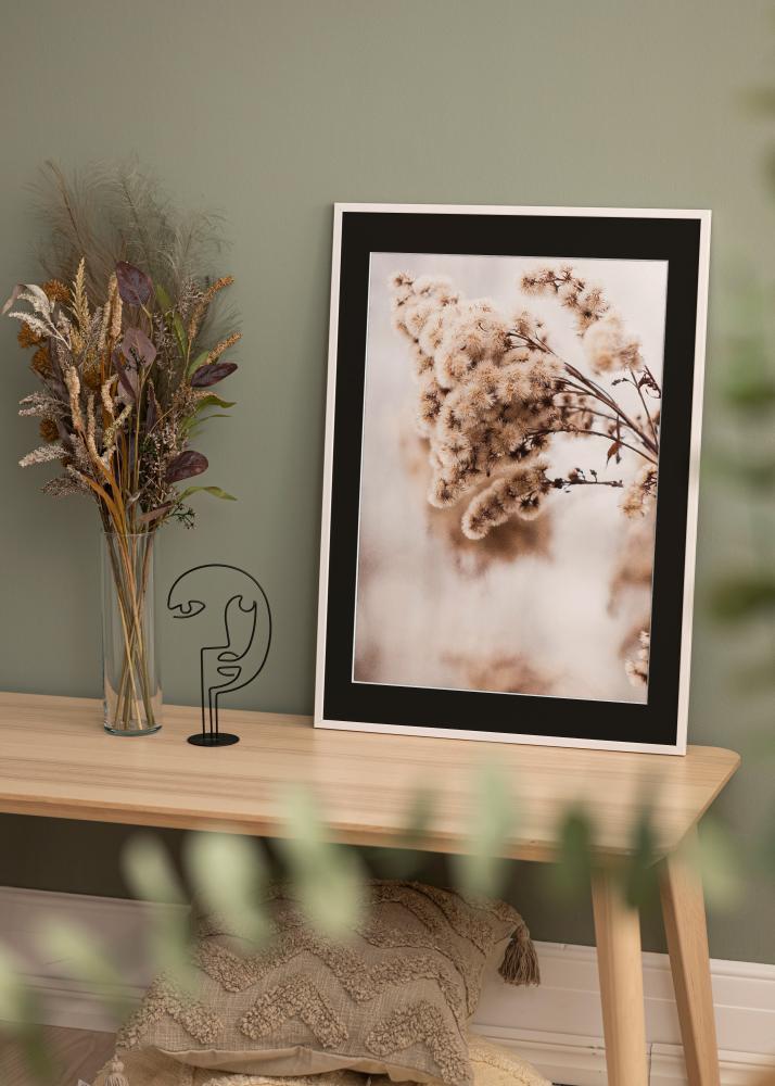 Ram med passepartou Frame Galant White 50x60 cm - Picture Mount Black 16x20 inches