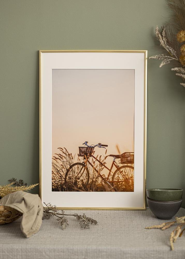 Ram med passepartou Frame New Lifestyle Shiny Gold 60x80 cm - Picture Mount White 50x70 cm